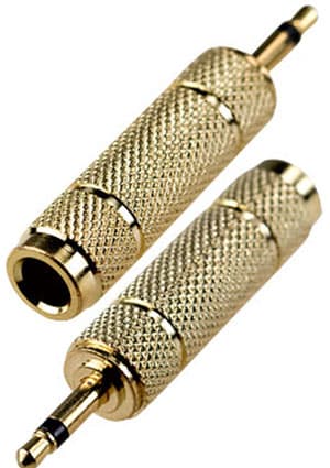 2-105G, переход3.5мм "шт" моно - 6.35мм "гн" моно металл "позолоченный"