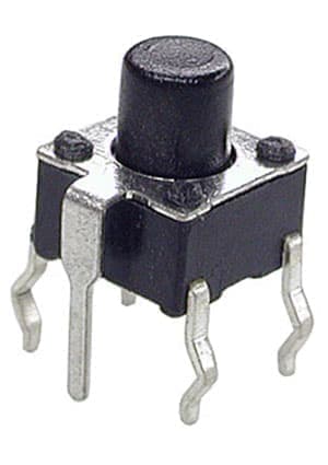 0670GHIM-130G-G, кнопка тактовая 6х6 с заземл. h=7мм (аналог TS-A3PG-130)