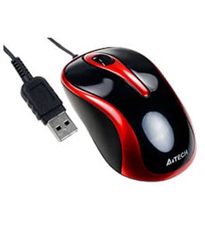 A4TECH N-350-2, МышьV-Track, 1000dpi, черн/красн