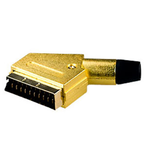 1-345G, разъем SCART "шт" металл "позолоченный" на кабель