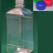 Бутылка квадратная Экросхим: 540 мл коричневая с крышкой и контрольным кольцом ПЭТ