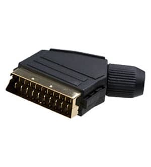 1-340G, разъем SCART "шт" пластик "позолоченный" на кабель