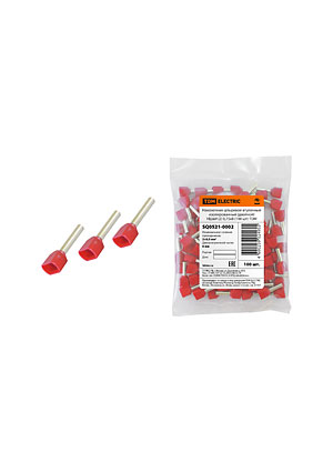 SQ0521-0002, Наконечник штыревой втулочный изолированный (двойной) НШвИ (2) 0,75х8 (100 шт)