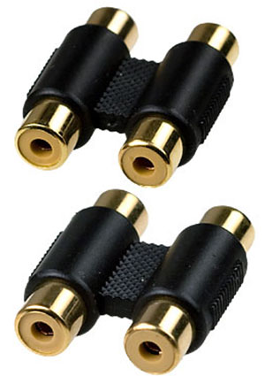 2-274G, переход 2 x RCA "гн" - 2 x RCA "гн" пластик "позолоченный"