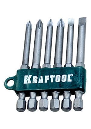 26061-H6, Биты в наборе (6шт). 1/4, Cr-v, 75 мм