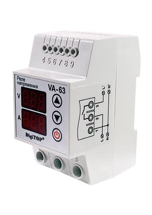 VA-63, Реле напряжения  с ограничителем мощности DIN