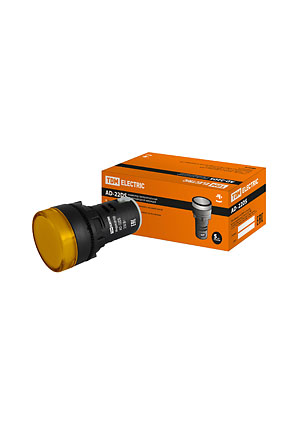 SQ0702-0025, Лампа AD-22DS(LED)матрица d22мм желтый 36В AC/DC