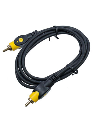 3-0329-1.5, Шнур A/V 1-1 RCA plastic-gold, d=4 мм, 1.5 м