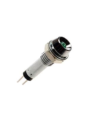 L-601G, Светодиод с держателем зеленый на панель d6,5мм