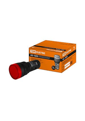SQ0702-0071, Лампа AD-16DS(LED)матрица d16мм красный 230В АС