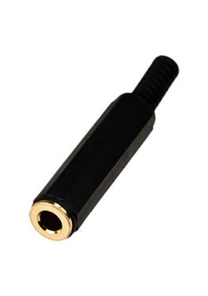 1-151G, гнездо аудио 6.35мм стерео пластик на кабель "позолоченный"