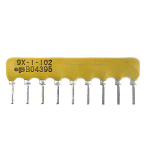 4609X-101-332LF, 9-SIP, Резисторная сборка 8 резисторов 3.3кОм с одним общим выводом
