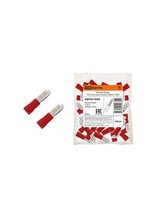 SQ0505-0004, РшИп 1,25-4 штекер (папа) красный на пр. 1.5мм2