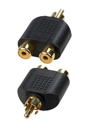 2-260G (NP-560), переход RCA "шт" - 2 x RCA "гн" пластик "позол"