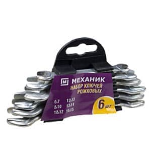 27015-H6, Набор рожков. ключей от 6-15мм (6шт) оцинкованные