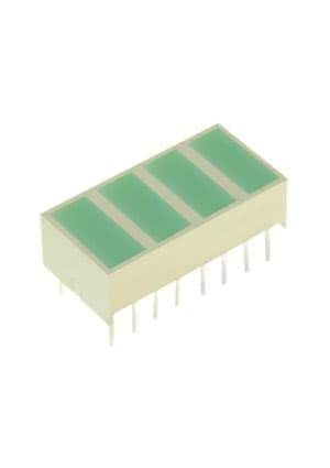 KB-2820SGD, светодиодная полоса 4 сегмент. зеленый 20x10мм 40мКд
