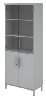Шкаф для хранения документов Mod. Совлаб ШД-600/4: 600х400х1950 мм верх. дверь стекло, 3 съемные пол