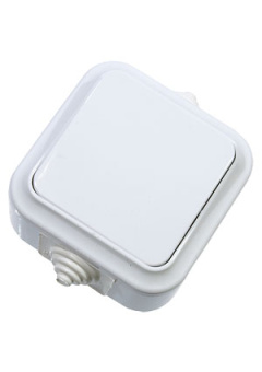 54301-W, ВЫКЛЮЧАТЕЛЬ ОДНОКЛАВИШНЫЙ IP54 6 А 220В