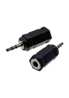 2-001 (NP-595B), переход 2.5мм "шт" стерео - 3.5мм "гн"стерео пластик