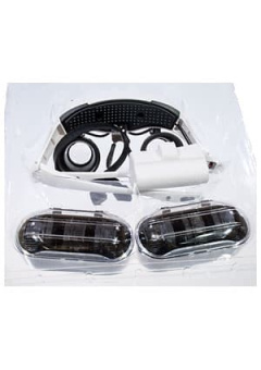 9892G-3A, Очки с LED подсветкой насадками 10х/15х/20х/25х, бело-черный