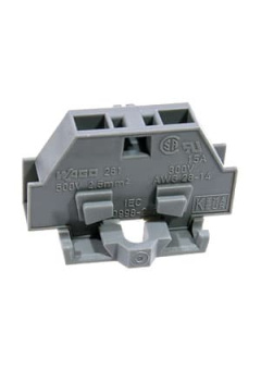 261-301, клеммная колодка 2-проводная 2.5мм2 серая 500В/24А