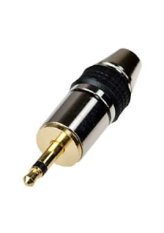 1-052G, штекер аудио 3.5мм моно металл на кабель d=до 5.0мм  "позолоченный"