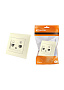 SQ1815-0119, Розетка телефонная RJ11 + компьютерная RJ45 сл. кость "Лама"
