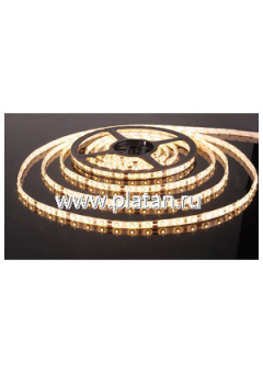 60LED-4.8W-IP65-12V ТЕПЛЫЙ БЕЛЫЙ, Лента светодиодная, 60SMD(3528)/m, 4.8Вт/м,12В, цена за катушку 5м