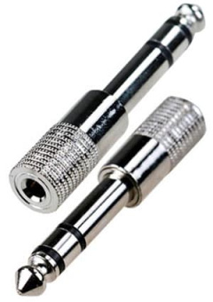 2-125, переход 6.35мм "шт" стерео - 3.5мм "гн" стерео металл