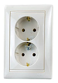 774370, Розетка 2-м СП "Legrand" с/з в сборе слоновая кость Valena 16А