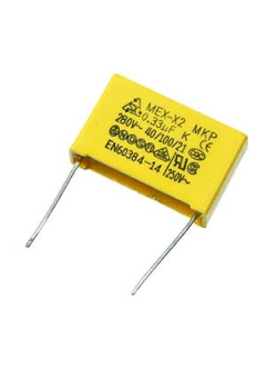 0.33UF 280VAC 10 (26.5x7x17) PITCH:22 CLASS X2-MKP, Class X2 0.33мкф х 280в  10% полипропилен.помехоподавл.MKP серия