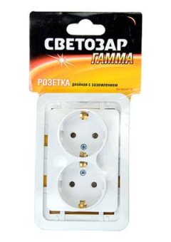 SV-54107-W, Розетка двойная с заземлением 16А 250В