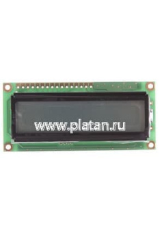 WH1601A-YGH-CTK#, ЖКИ симв, 16 x 1, STN Серый Positive/Transfl, подсв. LED Желт-Зел, размеры 80x36 м
