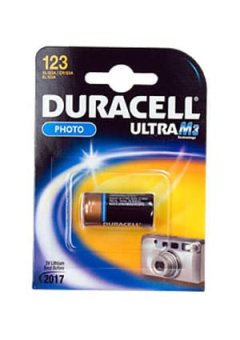 DL123A, DURACELL3В, Ultra, литий ,1шт.