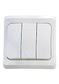 BC10-003B, Выключатель "Этюд" 3-кл СП   10А (белый)