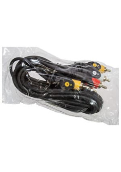 3-0333-1.5, Шнур A/V 3-3 RCA plastic-gold, d=4 мм, 1.5 м