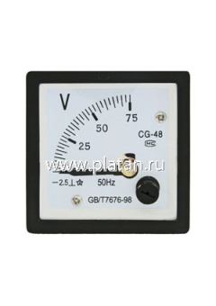 63946, Вольтметр 75В (48х48)